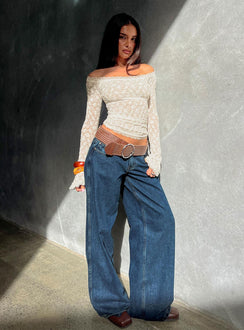 Mochapella Off The Shoulder Top White