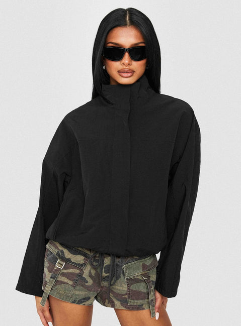 Shoreline Windbreaker Jacke Schwarz