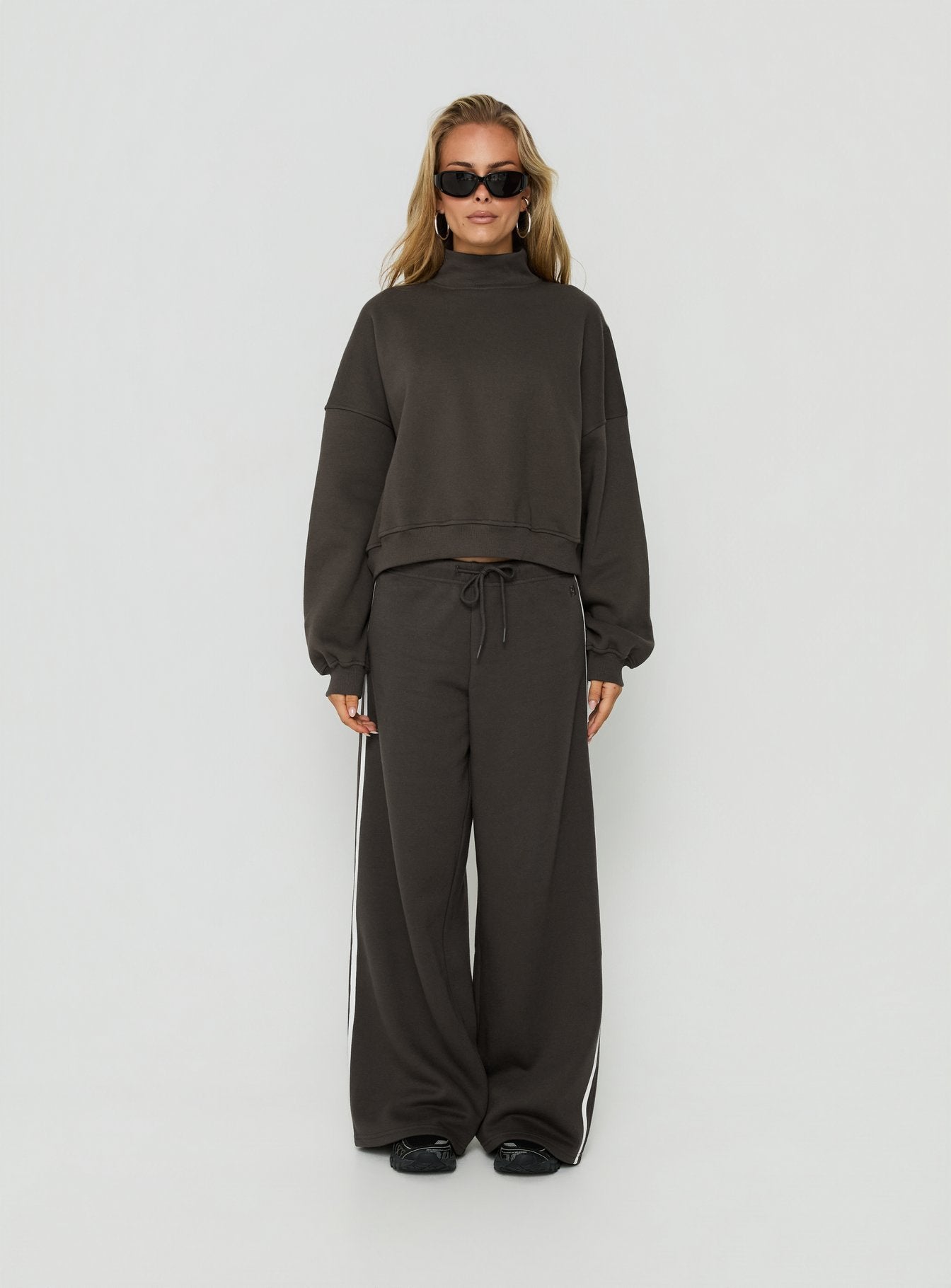 Anyya Funnel Neck Crew Jumper Iron Grey
