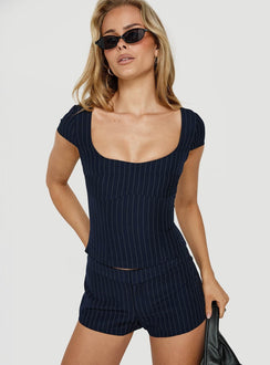 Kosetta Tailored Scoop Top Pinstripe