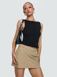 Hosier Twill Mini Skirt Taupe