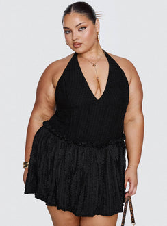 Mixie Halter Romper Black Curve