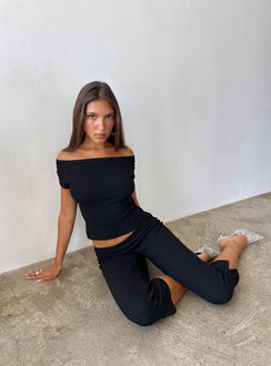 Baseline Boat Neck Top Black