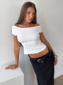 Baseline Boat Neck Rib Top White