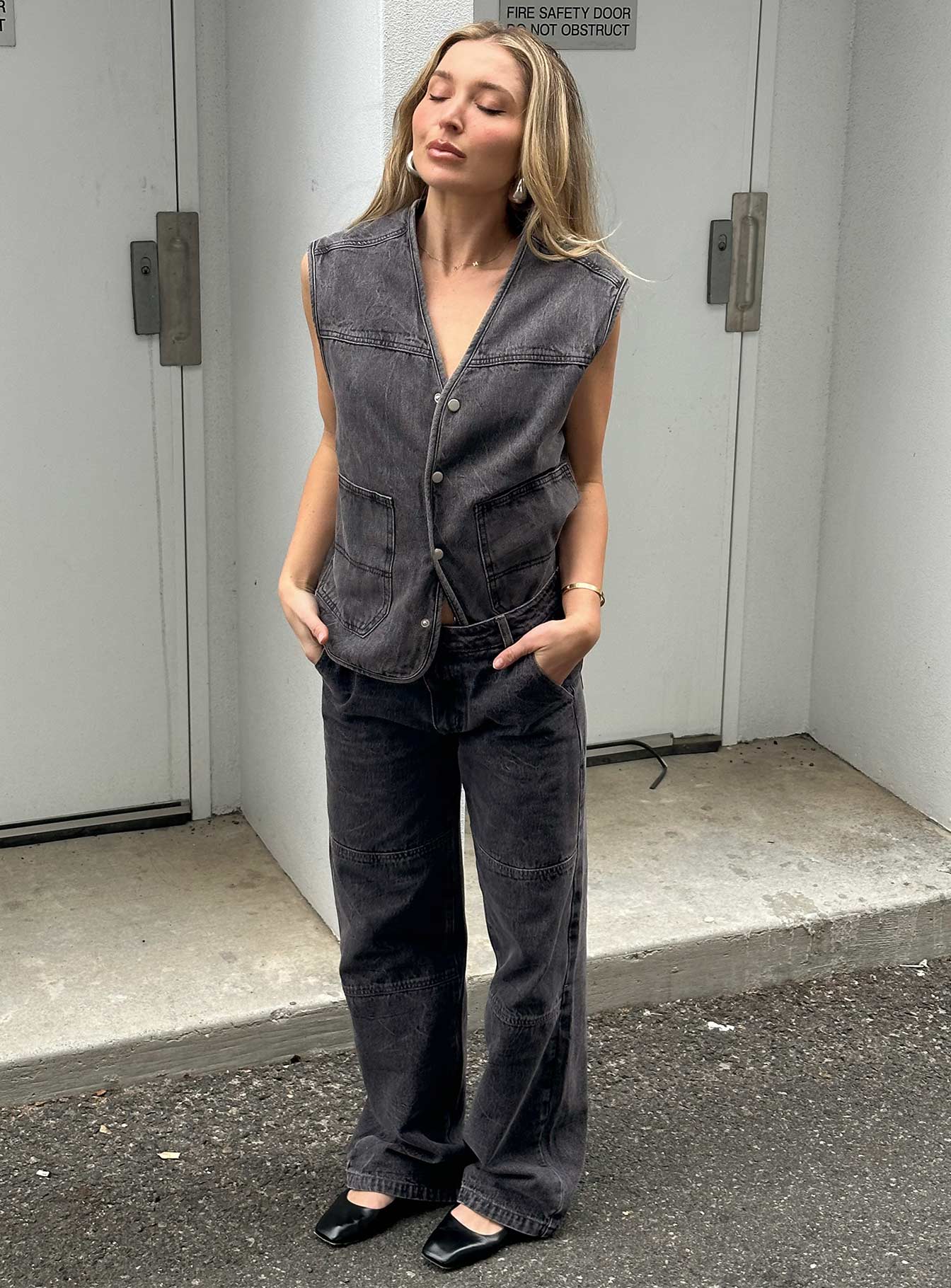 product Princess Polly High Waisted  Freedom Jeans Washed Charcoal