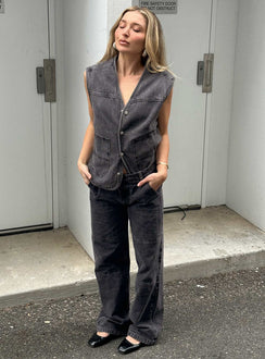 product Princess Polly High Waisted  Freedom Jeans Washed Charcoal