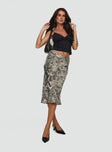   front view of model wearing Princess Polly Aubriegh Paisley Midi Skirt Multi Midi Skirts 