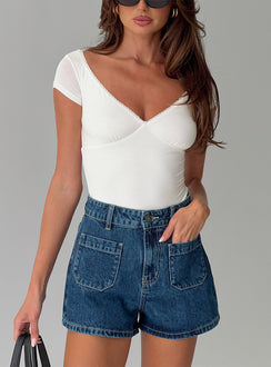 Take My Breath Denim Shorts Blue