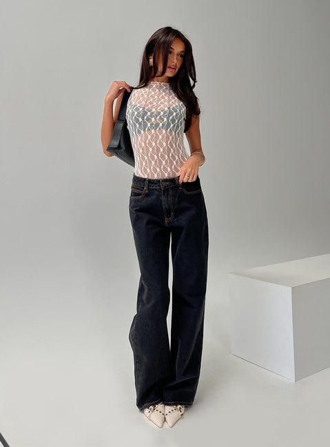 side view of model wearing Princess Polly Liedman Bodysuit Cream Sleeveless 