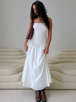 Tinsie Strapless Maxi Dress White