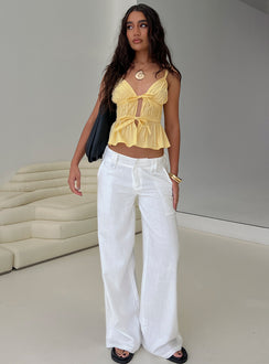 Like A Star Tie Up Top Lemon