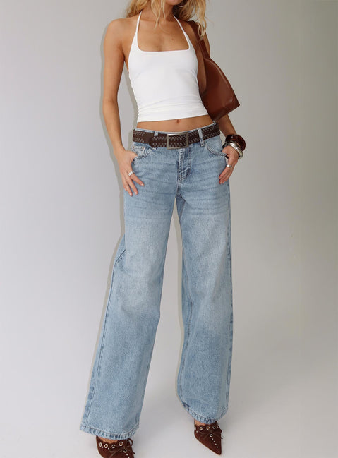 Serenitia Mid Rise Relaxed Jeans Light Wash Petite