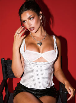 Delilah Top Porcelain Polka