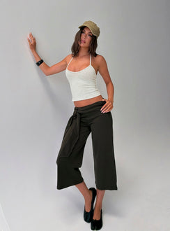 Allena Gaucho Tie Detail Shorts Slate