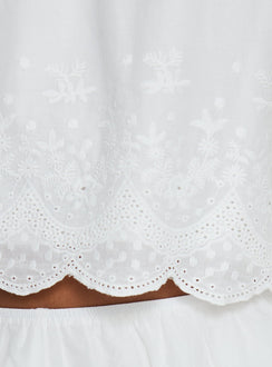 Madison Avenue Embroidered Detail Top White