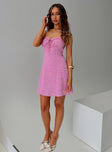 Love Birds Mini Dress Pink Floral