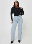 product Princess Polly High Waisted  Arlington Straight Leg Denim Jeans Light Wash Tall