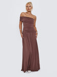 Decadence Strapless Maxi Dress Brown