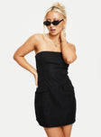 Langdon Strapless Mini Dress Black