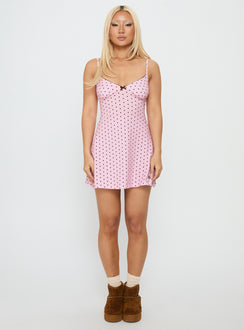 Sleep Schedule Sleep Mini Dress Pink Polka