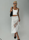 Rennar Maxi Skirt White / Polka Dot