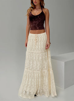 front view of model wearing Princess Polly Zyraelyn Top Multi Sleeveless Scoop Neck 