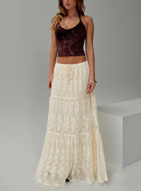 front view of model wearing Princess Polly Zyraelyn Top Multi Sleeveless Scoop Neck 