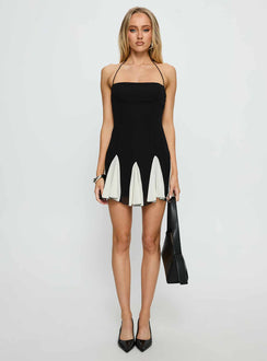 Delamere Mini Dress Black / White Contrast