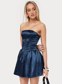 Forevermore Strapless Mini Dress Navy
