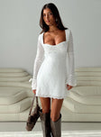 Dalzine Long Sleeve Mini Dress White