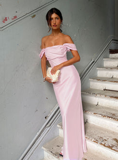 Azura Off The Shoulder Maxi Dress Pink