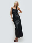 front view of model wearing Princess Polly 1999 Maxi Dress Onyx Straight Neck 