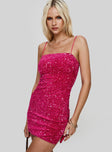 Layney Sequin Mini Dress Hot Pink