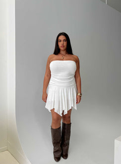 Minxie Strapless Playsuit White Curve