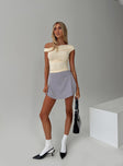 Skort Built-in shorts, folded waistband, ruched detail Good stretch, Fully lined