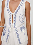 Sun And Palm Trees Vest Set White / Blue