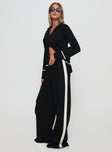 Kester Tie Front Knit Set Black