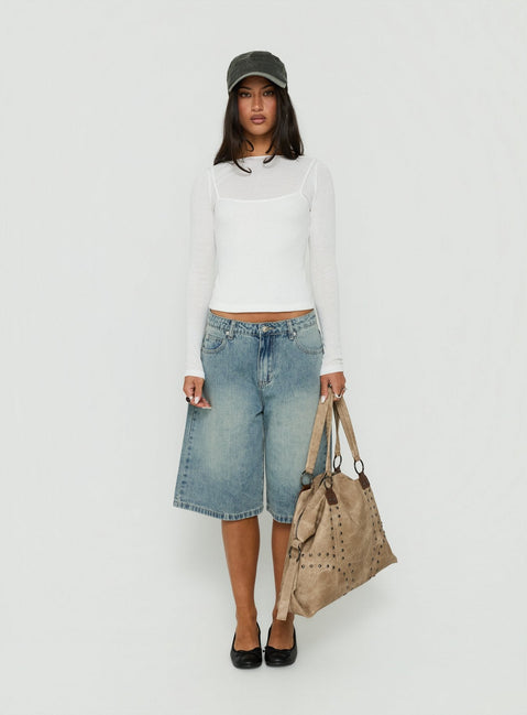 Kings Low Rise Jorts Vintage Mid Blue Wash