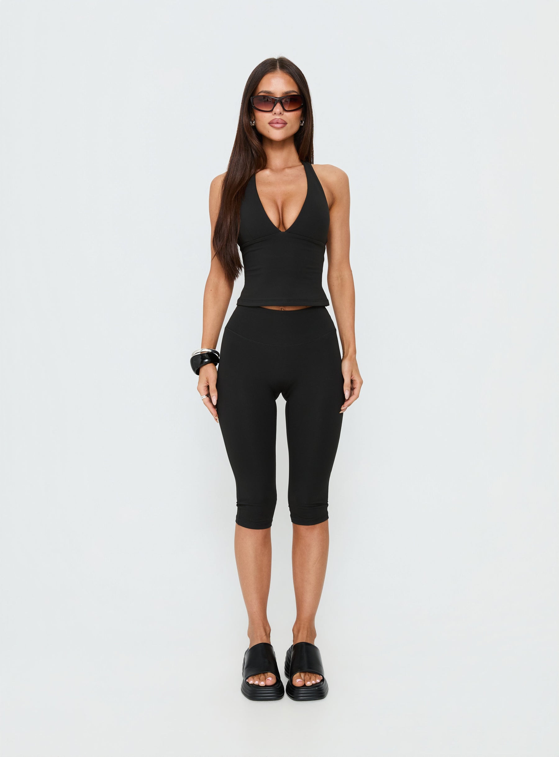 Power Hour Active Capri Leggings Schwarz