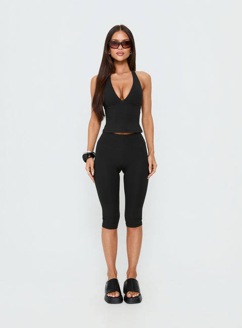 Power Hour Active Capri Leggings Schwarz