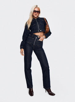 Stallion Cropped Jacket Indigo