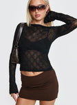 Karley Low Waist Mini Skirt Chocolate Tall