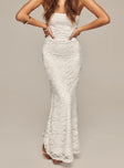 Princess Polly Square Neck  Lavelle Strapless Maxi Dress White