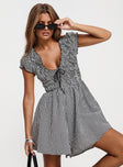 Wescott Gingham Romper Black / White Tall