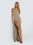 Inka Strapless Maxi Dress Taupe