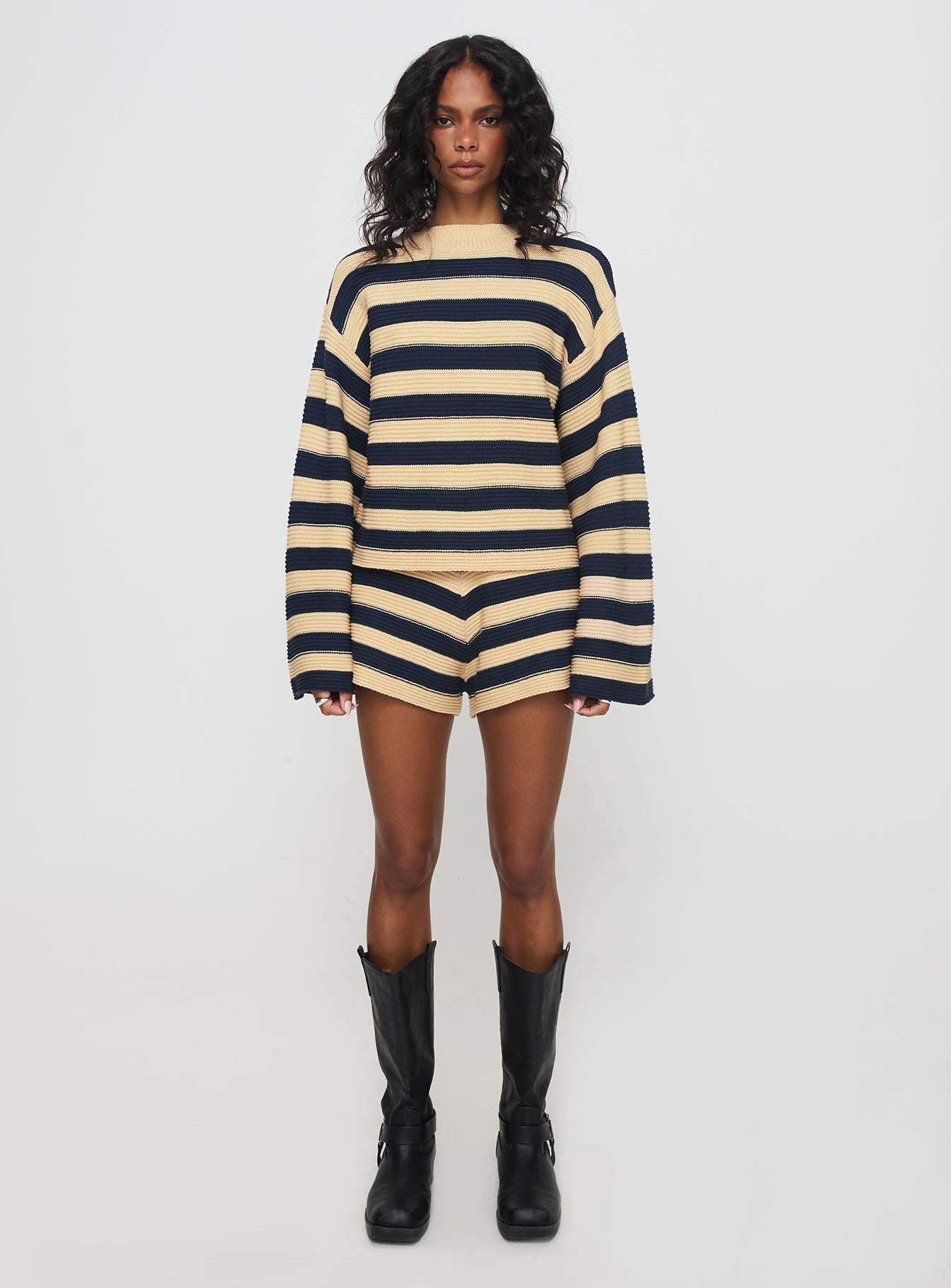 Cheyenne Set Navy / Cream Stripe