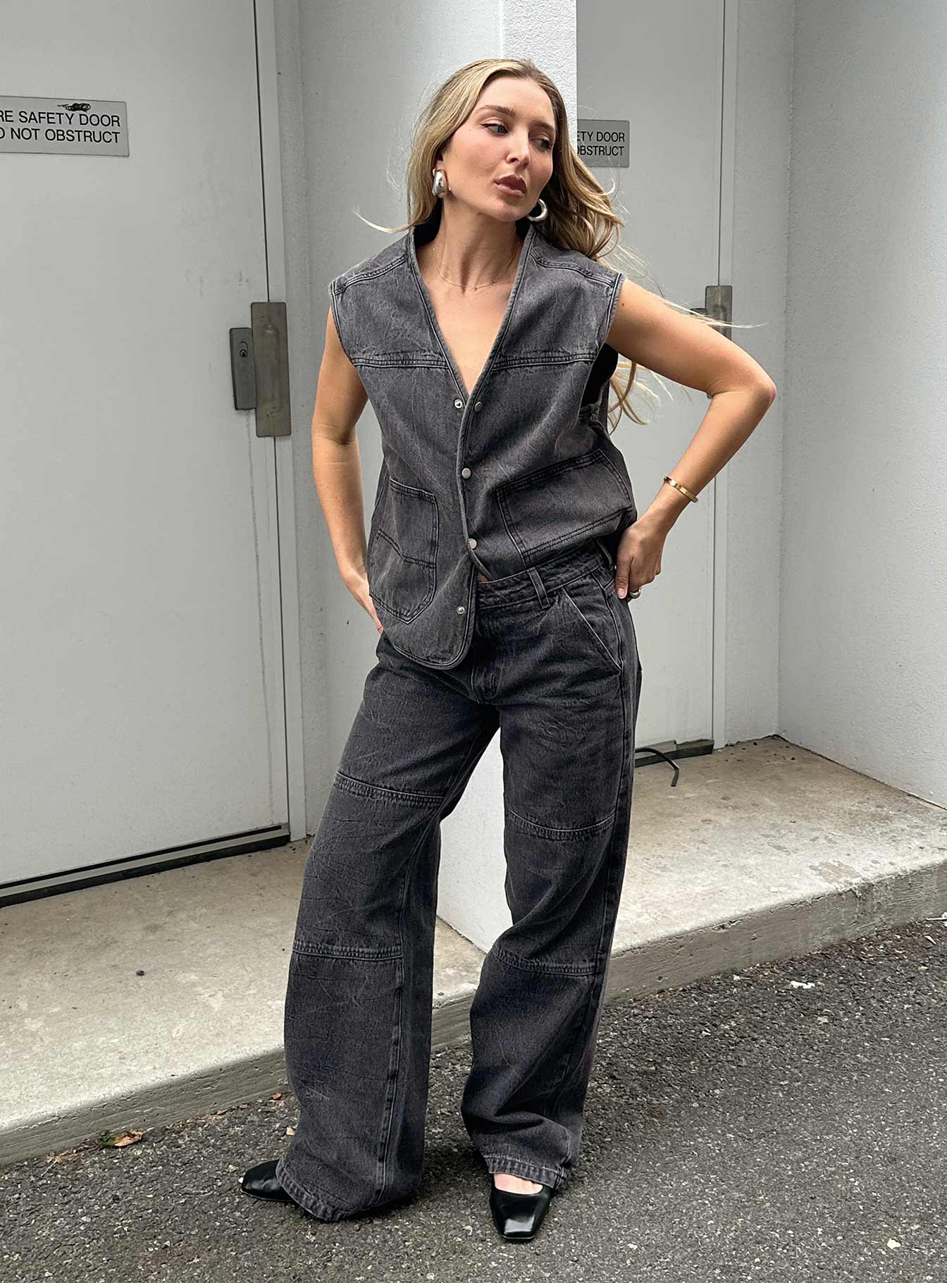 product Princess Polly High Waisted  Freedom Jeans Washed Charcoal