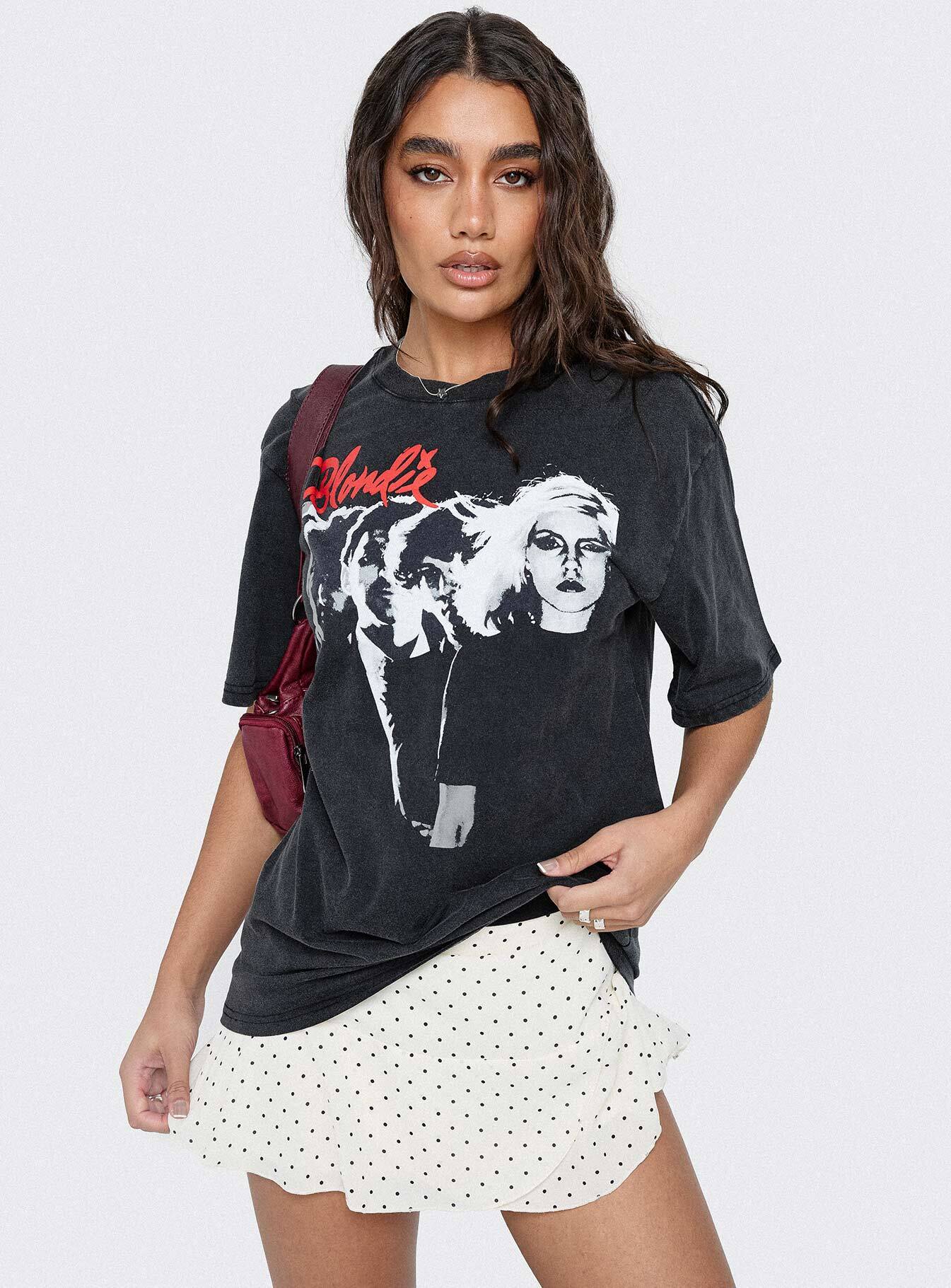 Blondie Vintage Oversized Graphic Tee Black