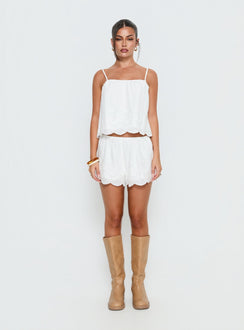 Madison Avenue Embroidered Detail Top White