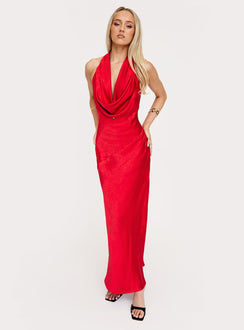 Big Deal Halter Maxi Dress Red